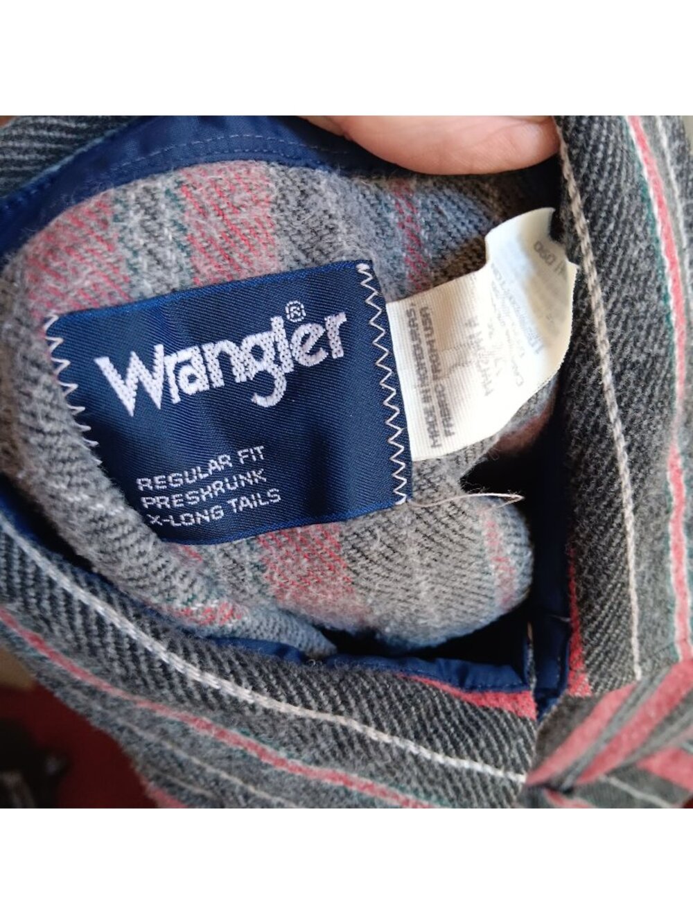 XL Vintage Wrangler Western Shirt Men's 17x36 Regular Fit Thick Flannel Skater